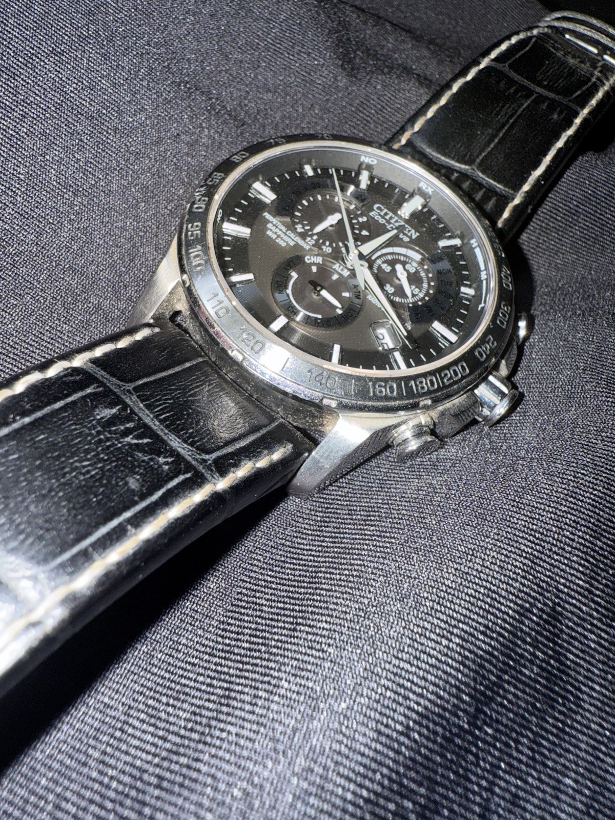 Citizen Men’s Eco-Drive Chrono A-T Alarm Radio Controlled Strap WatchAT4000-02E