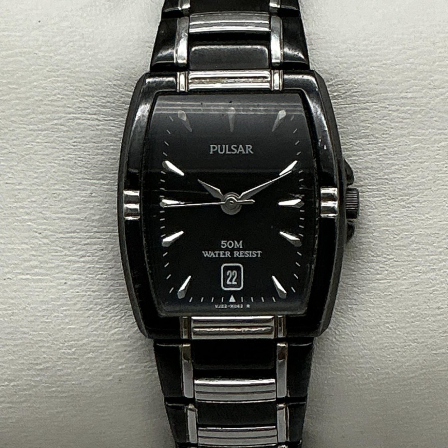 Pulsar VJ22-X030 Womens Watch 23mm Black Dial Date Black Bracelet New Battery 6″