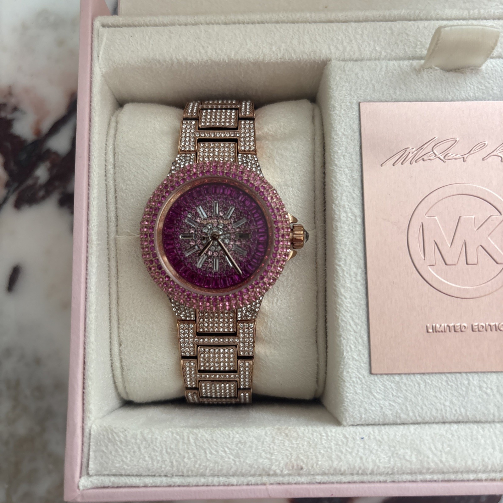 Michael Kors Camille Women’s Watch Limited Edition Rose Gold Tone New In Box