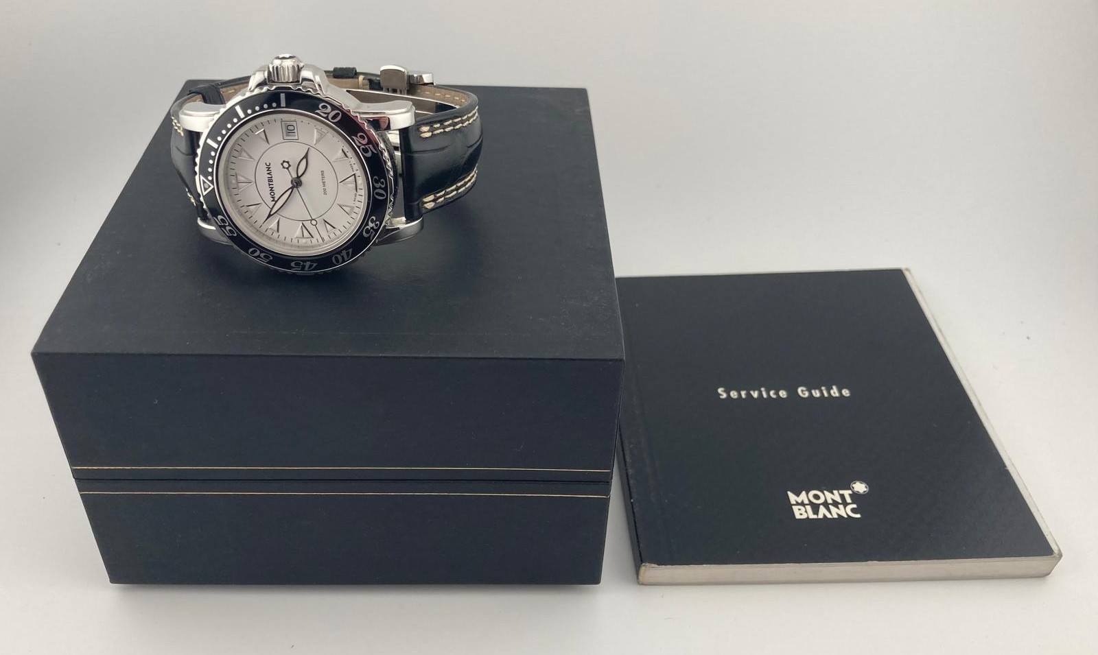 Full Set Montblanc Sport Quartz 38mm White Dial 200m Luxury Watch Ref. 7037