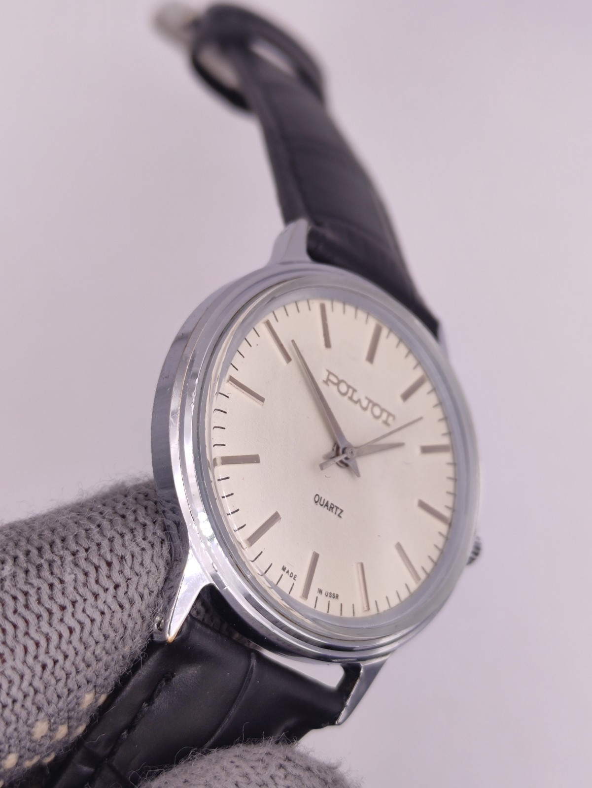 Vintage Watch Poljot Quartz 2456 Men Soviet USSR Classic 1980s Gift Classic