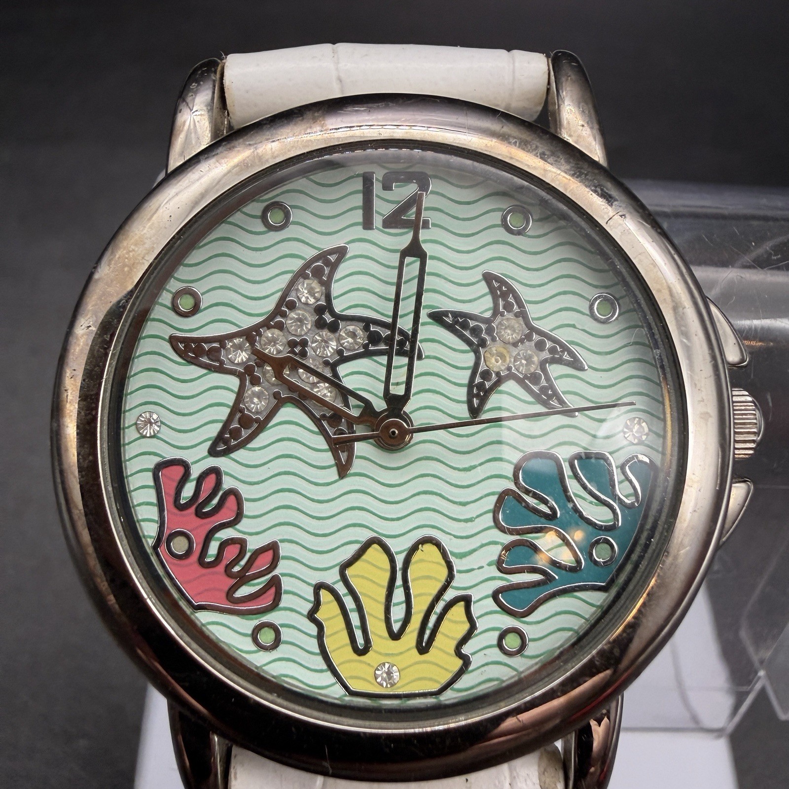 Starfish Rhinestone Ladies Watch Underwater Ocean Beach Summer Fish Coral 35mm