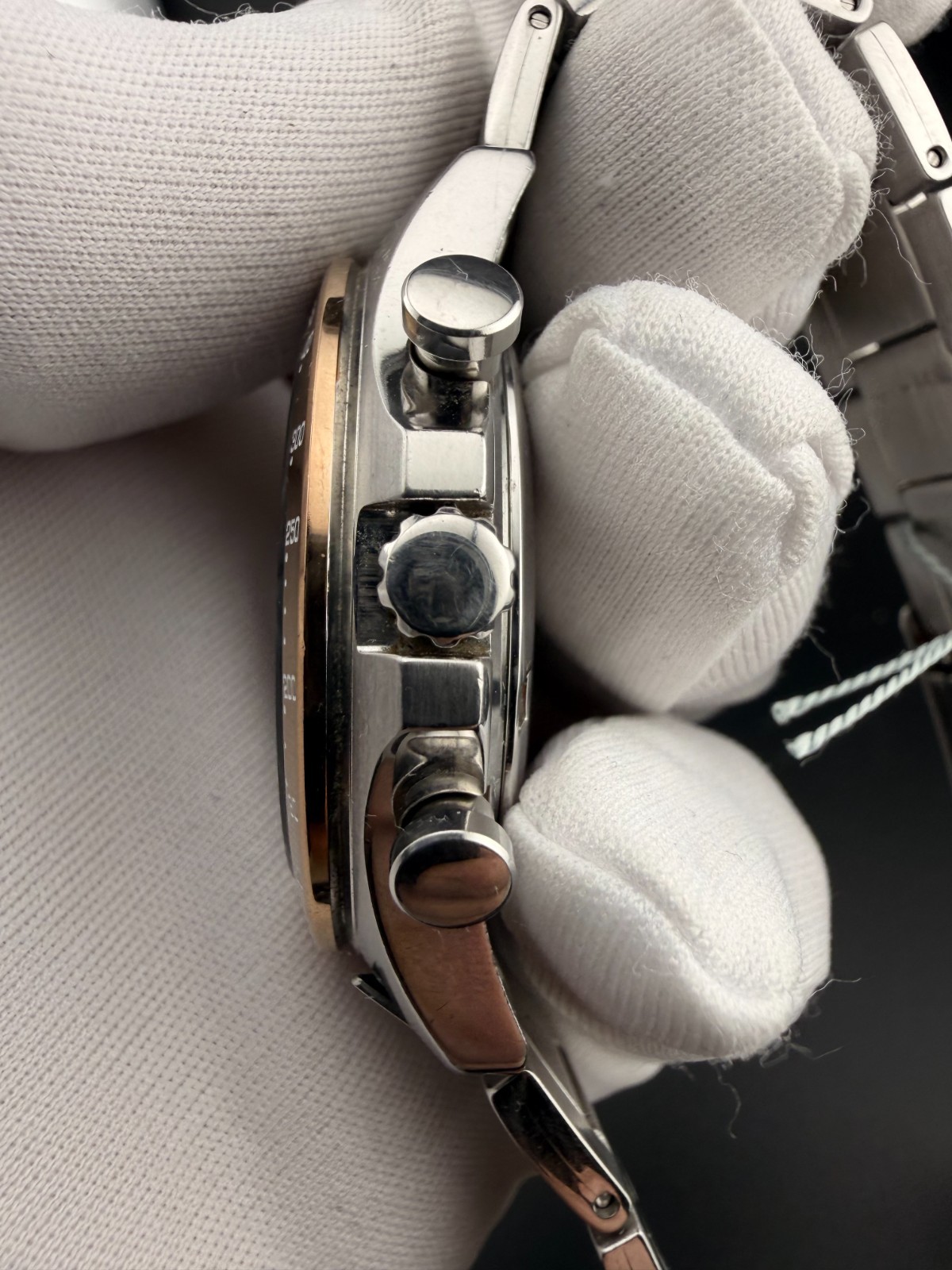 Seiko SBTR020 KSN8T6C Chronograph, Gray/Gunmetal Dial, Rose Gold Tachymeter