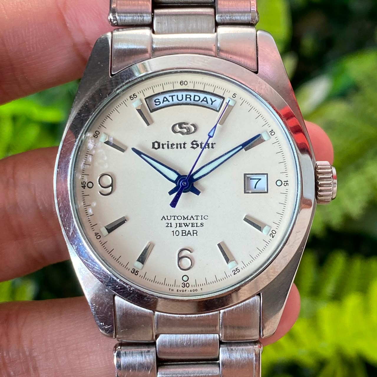 RARE Orient Star President Automatic EV0F-C0 White Dial Day Date Vintage Watch