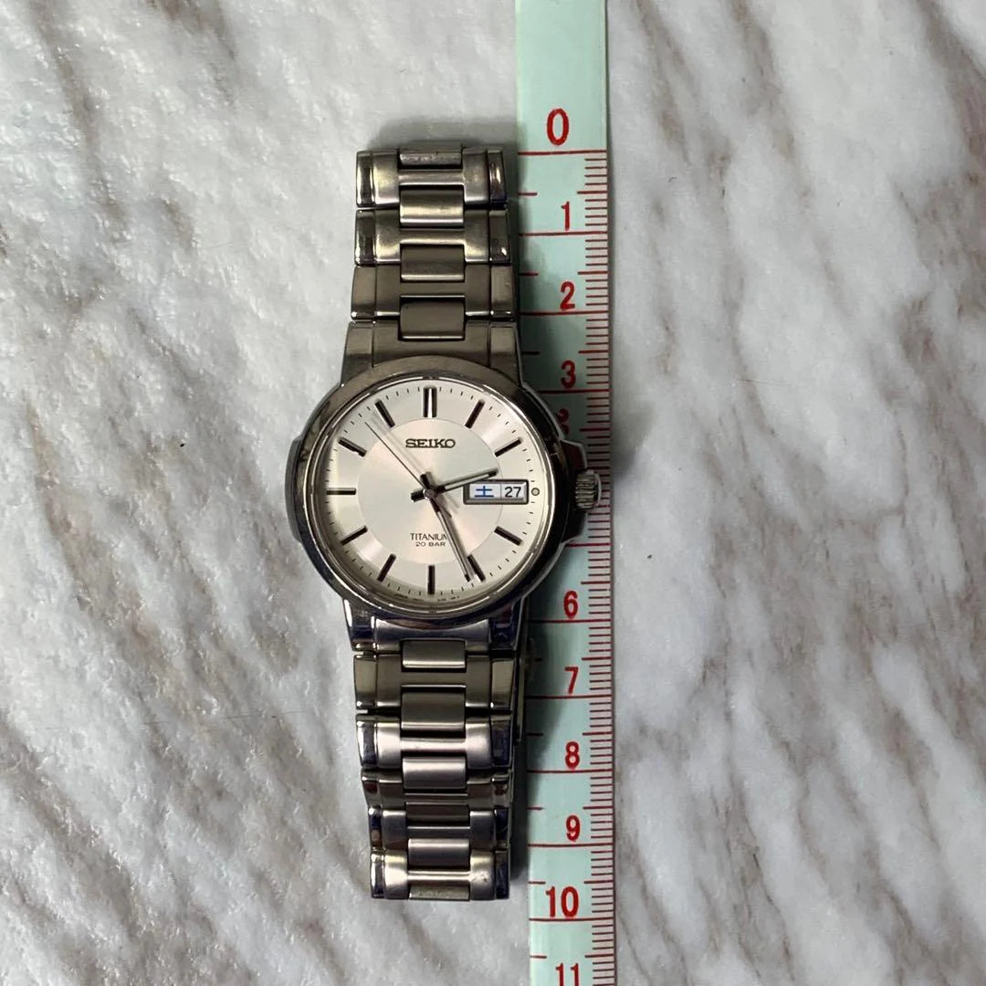 SEIKO 7N43-7B8 Titanium Solar Day-Date 35mm