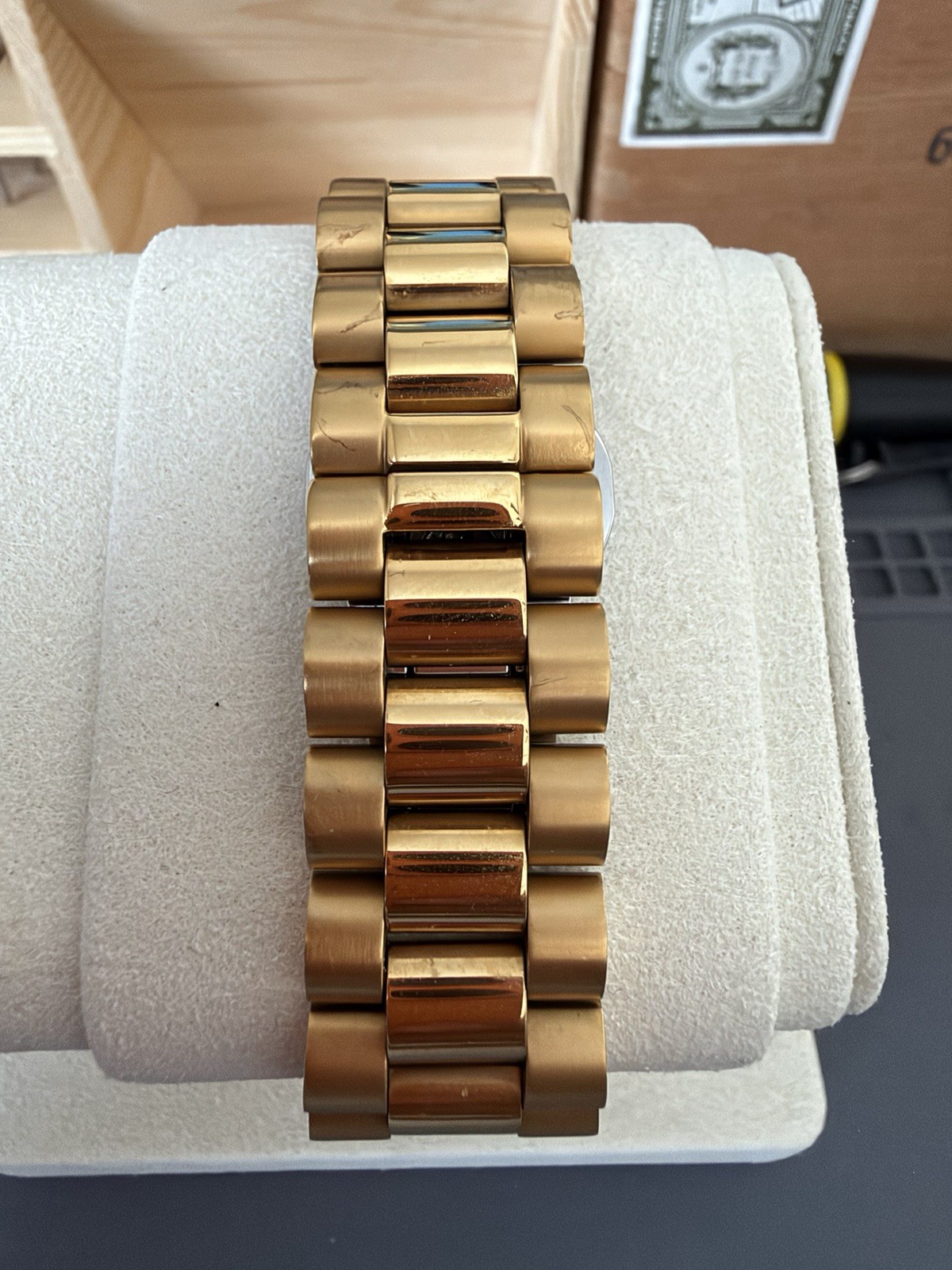 CADISEN Automatic Men’s Watch Gold Dial Day-Date 100m SS Bracelet 40mm
