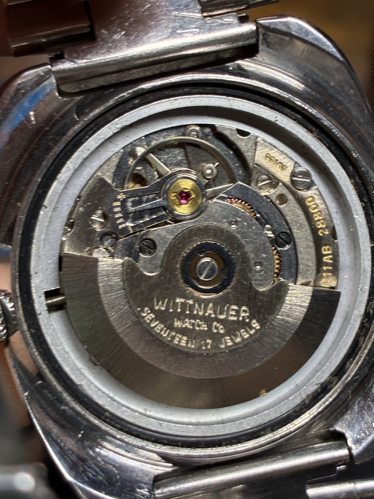Vintage Wittnauer Automatic Watch TV Dial Men’s With Original Band RUNNING