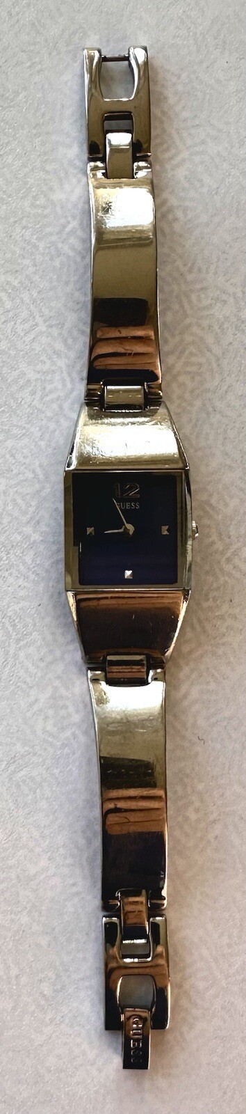 Guess G66005L Ladies Watch Silver Tone New Battery Blue Face Sliver Tone