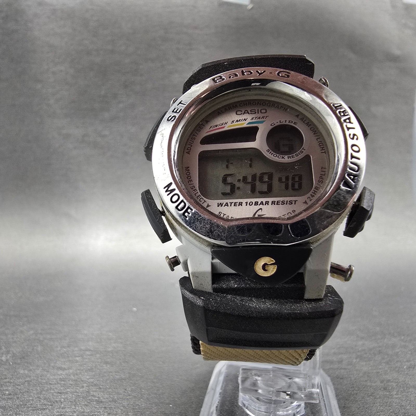 Casio Baby-G BGX-170TC Watch Women 34mm Gray Silver Alarm Chronograph New Batt
