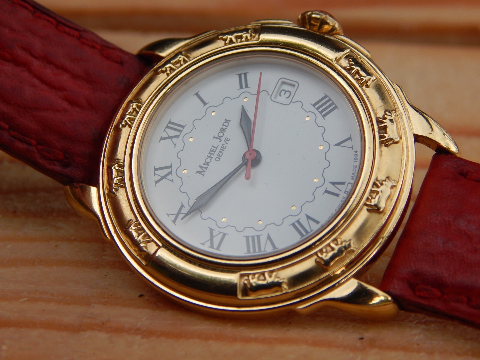 Michel JORDI Geneva 1991 Swiss Quartz Wrist Watch 37mm Case Eta Movement