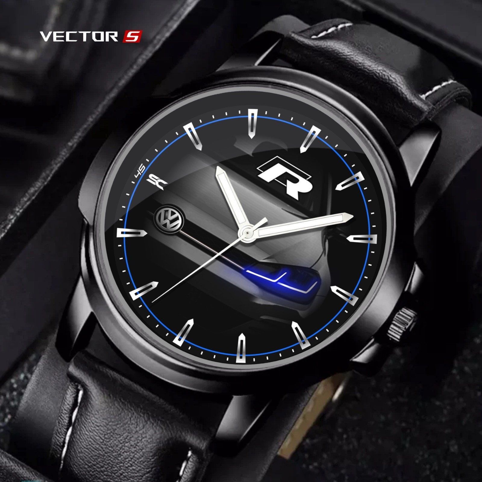 Volkswagen Golf R Face Sport Front Led Fan Art Quartz Wrist Watch