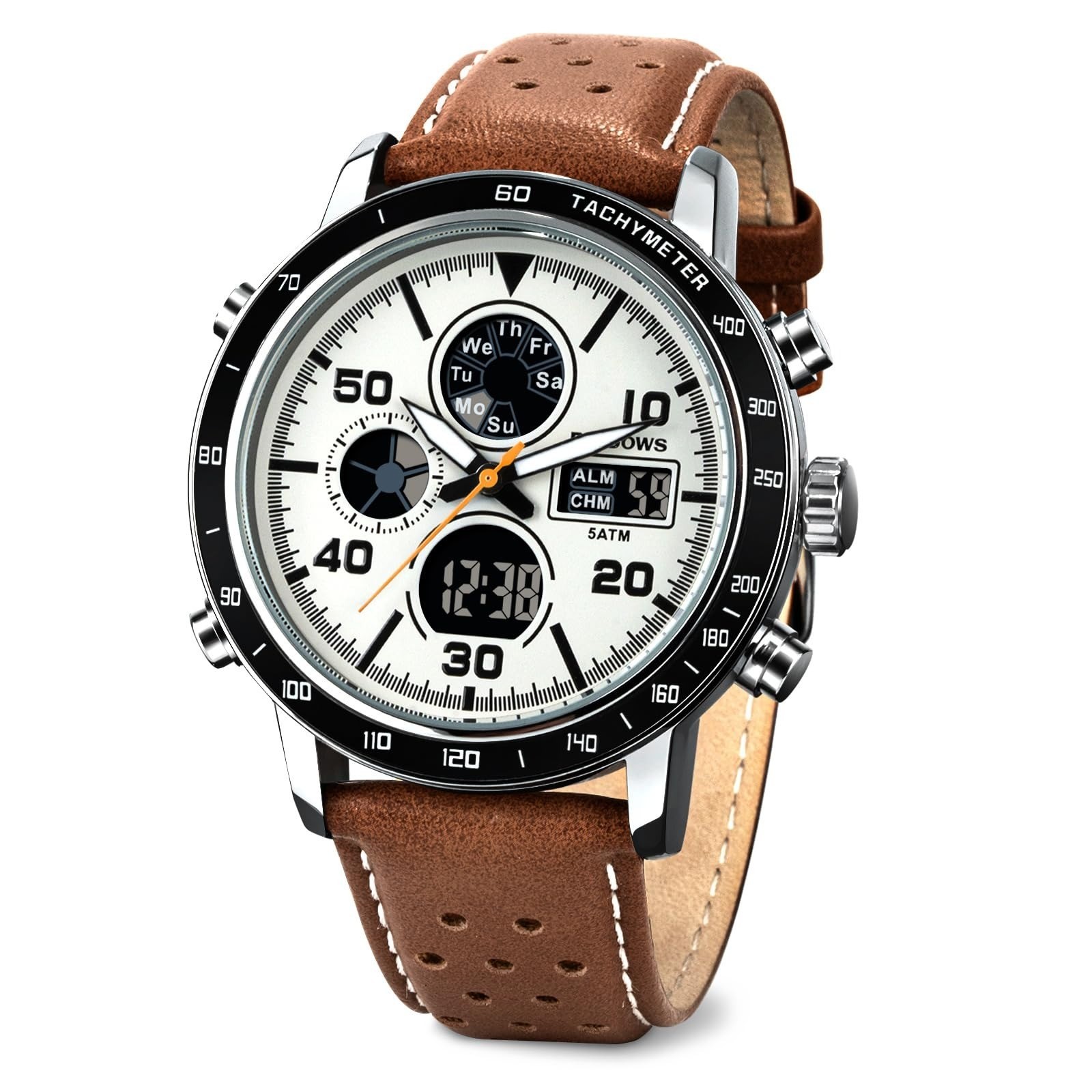 PINDOWS Men’s Waterproof Military Digital Analog Sport Watch