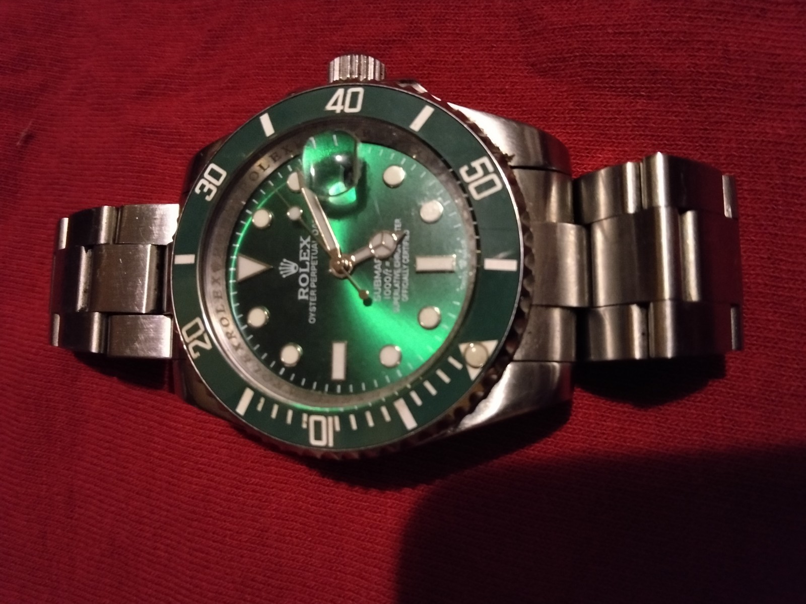 Rolex Submariner Date 41mm Green Dial/Bezel Stainless 2 Tone Bracelet