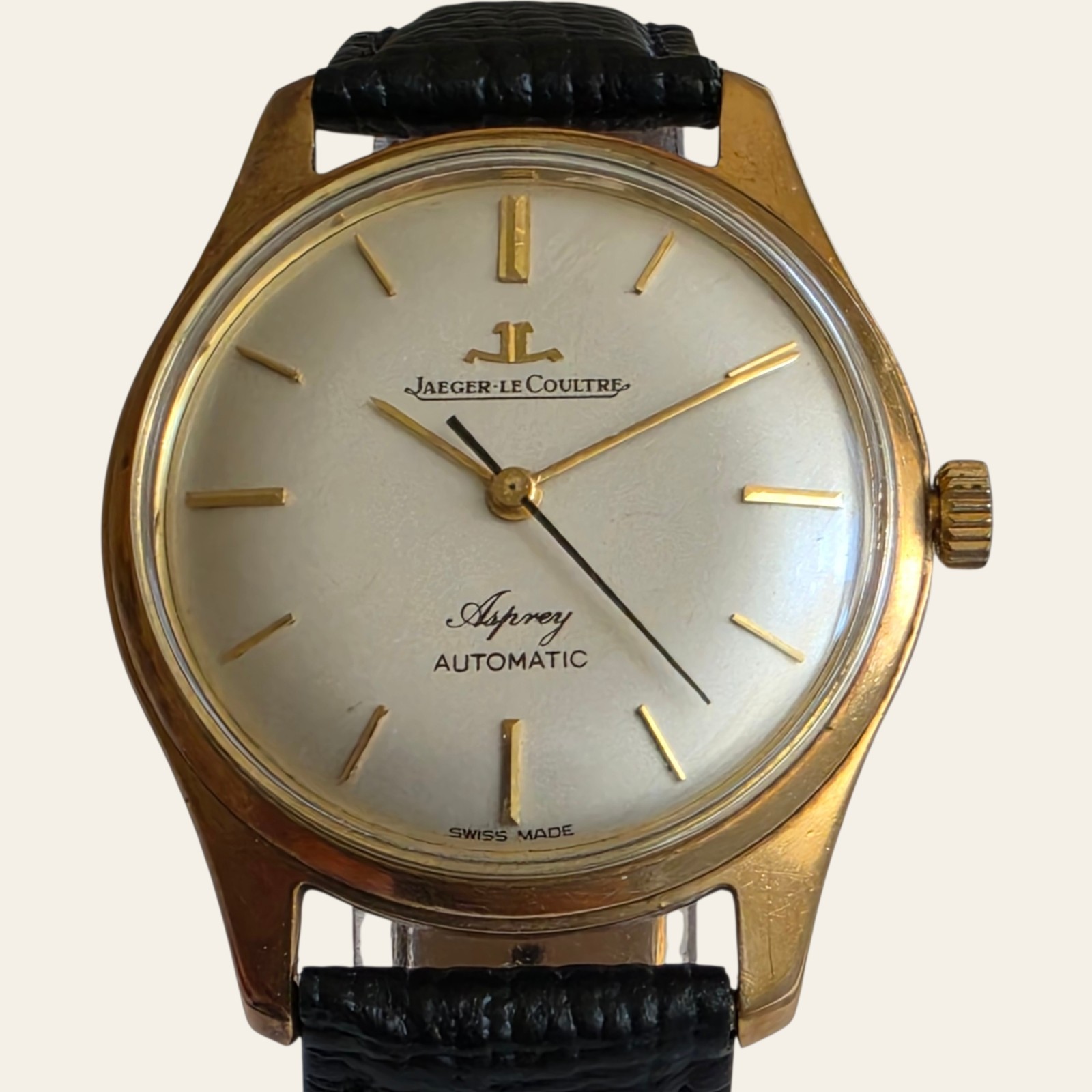 Vintage 9k Solid Gold Jaeger-LeCoultre Asprey Automatic Wristwatch