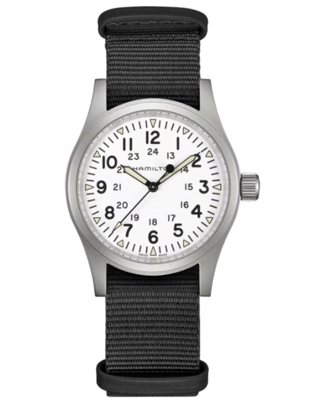 New Hamilton Khaki Field Mechanical Manual Winding White Men’s Watch H69439910