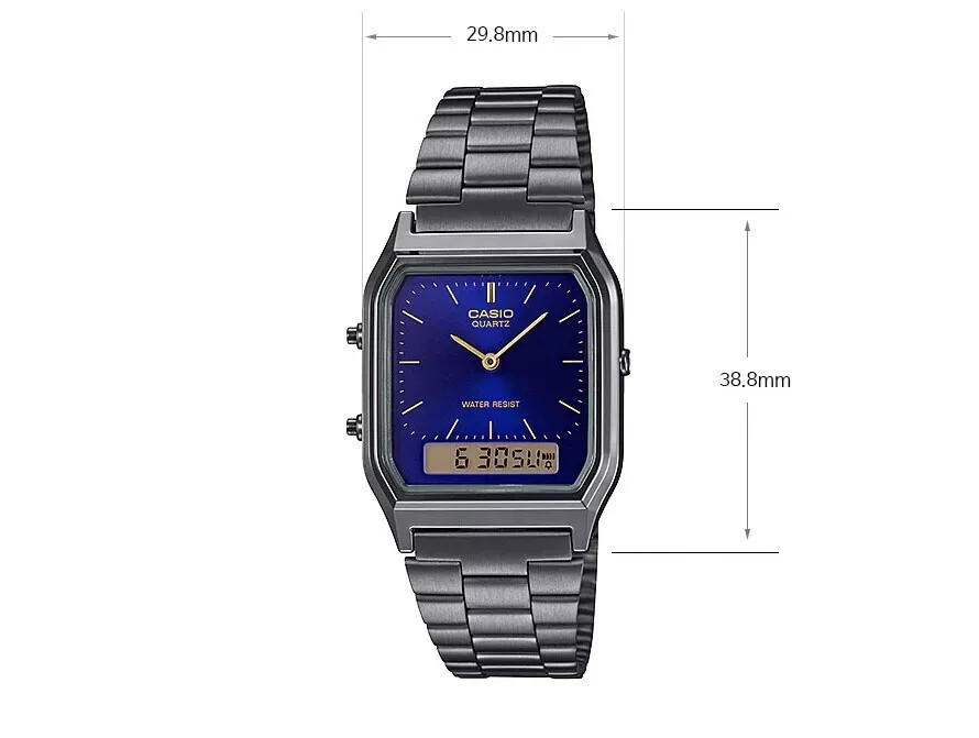 Casio AQ-230GG-2A Vintage Series Gray Ion Plated Stainless Steel Ana-Digi Watch