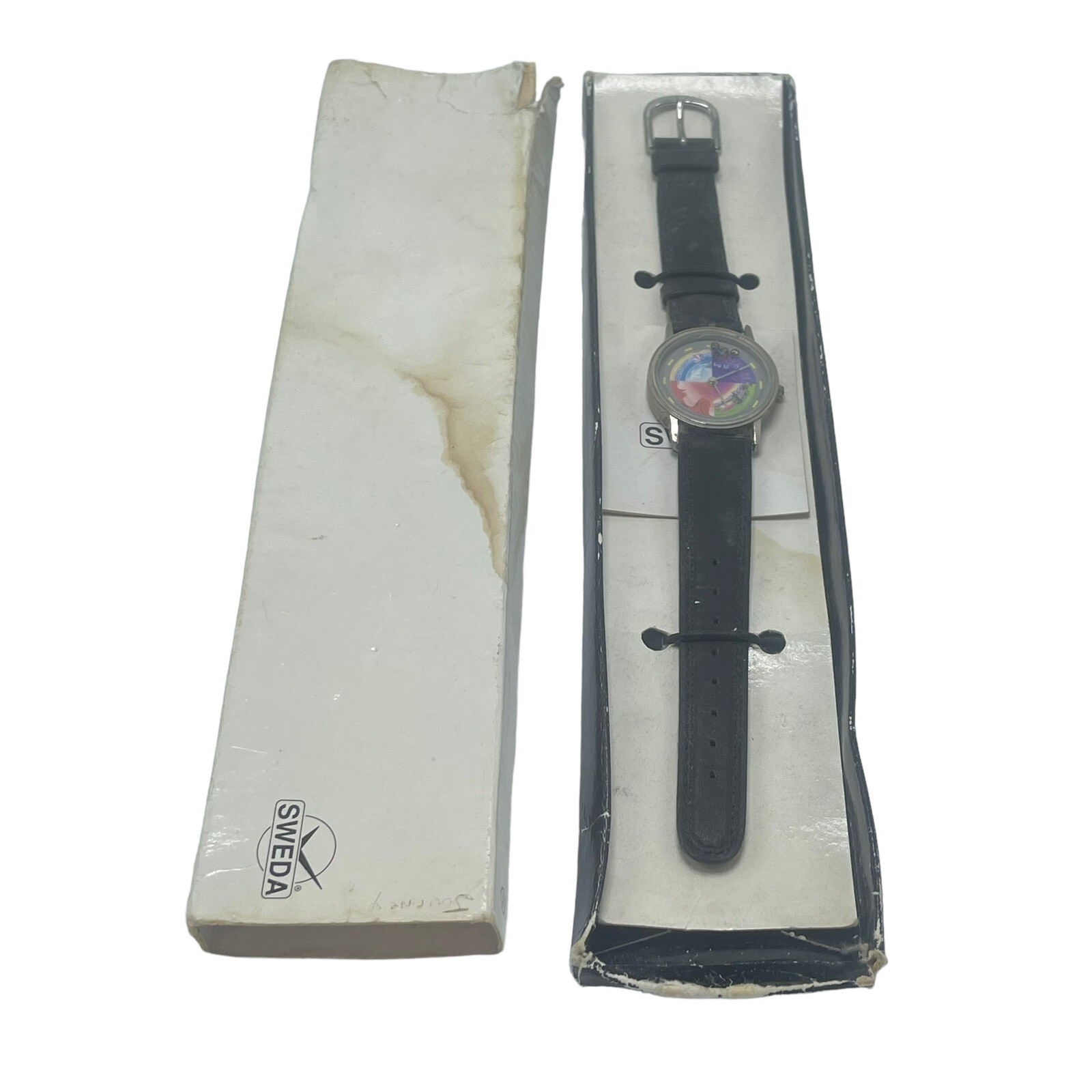 Sweda Mens Joe Camel Mens Wrist Watch Black Band Multicolor Face Needs Battery