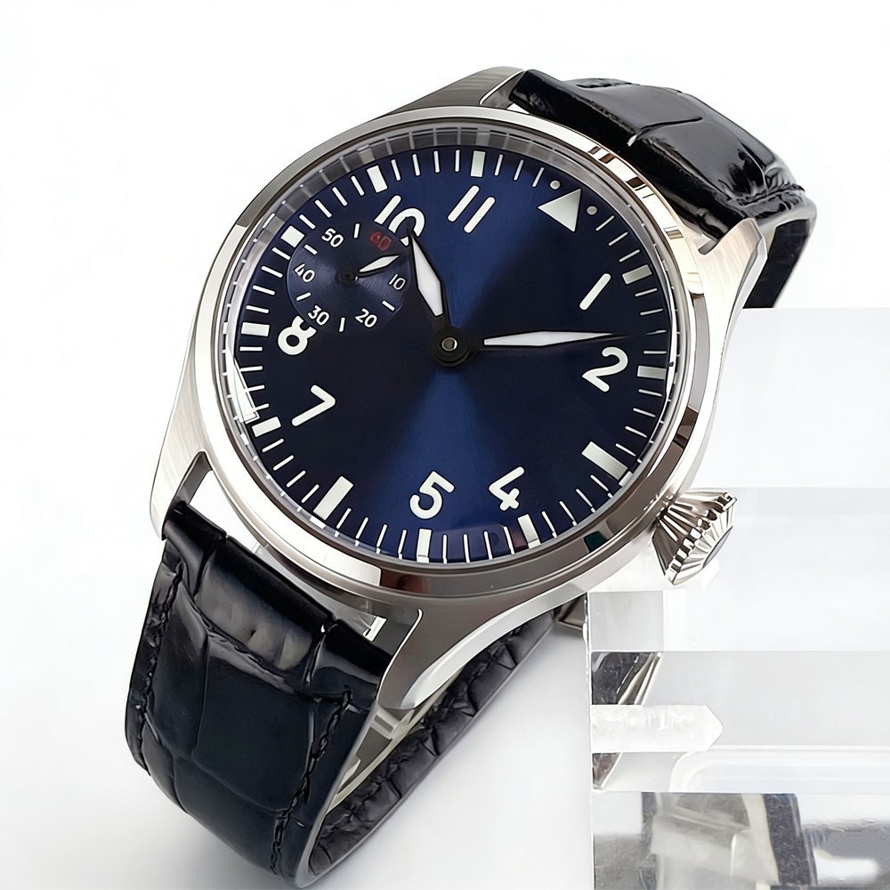 Tandorio New 42mm 6497 Hand-Wind Men Watches Blue Dress Watch Sapphire Glass