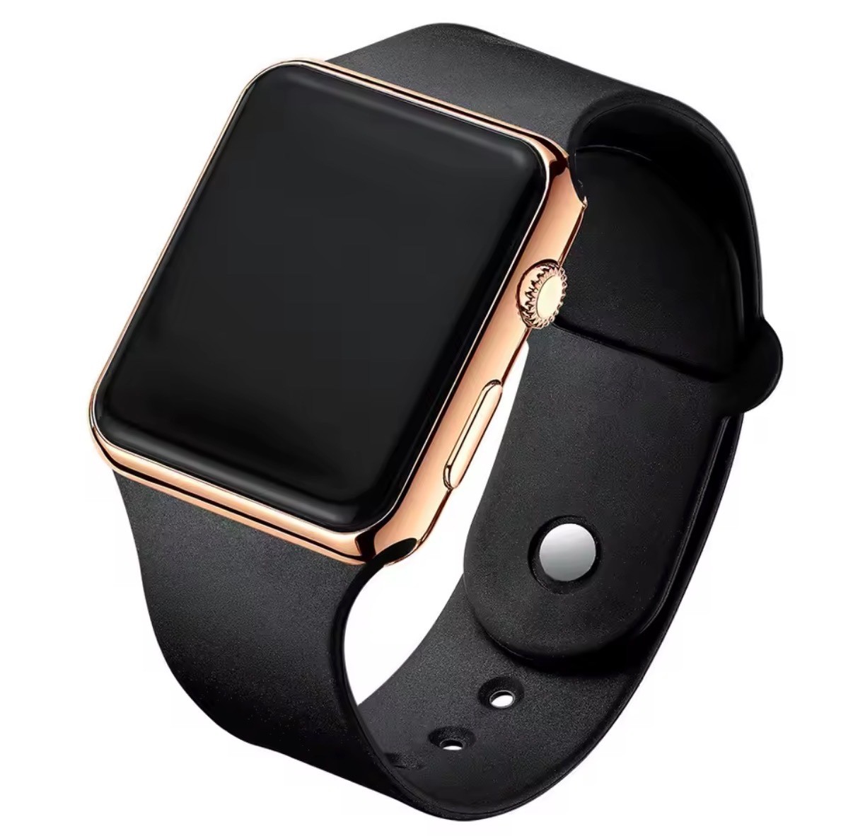 Simple Digital Watch for Men Women Fashion Sport LED Electronic Watch Black Sili