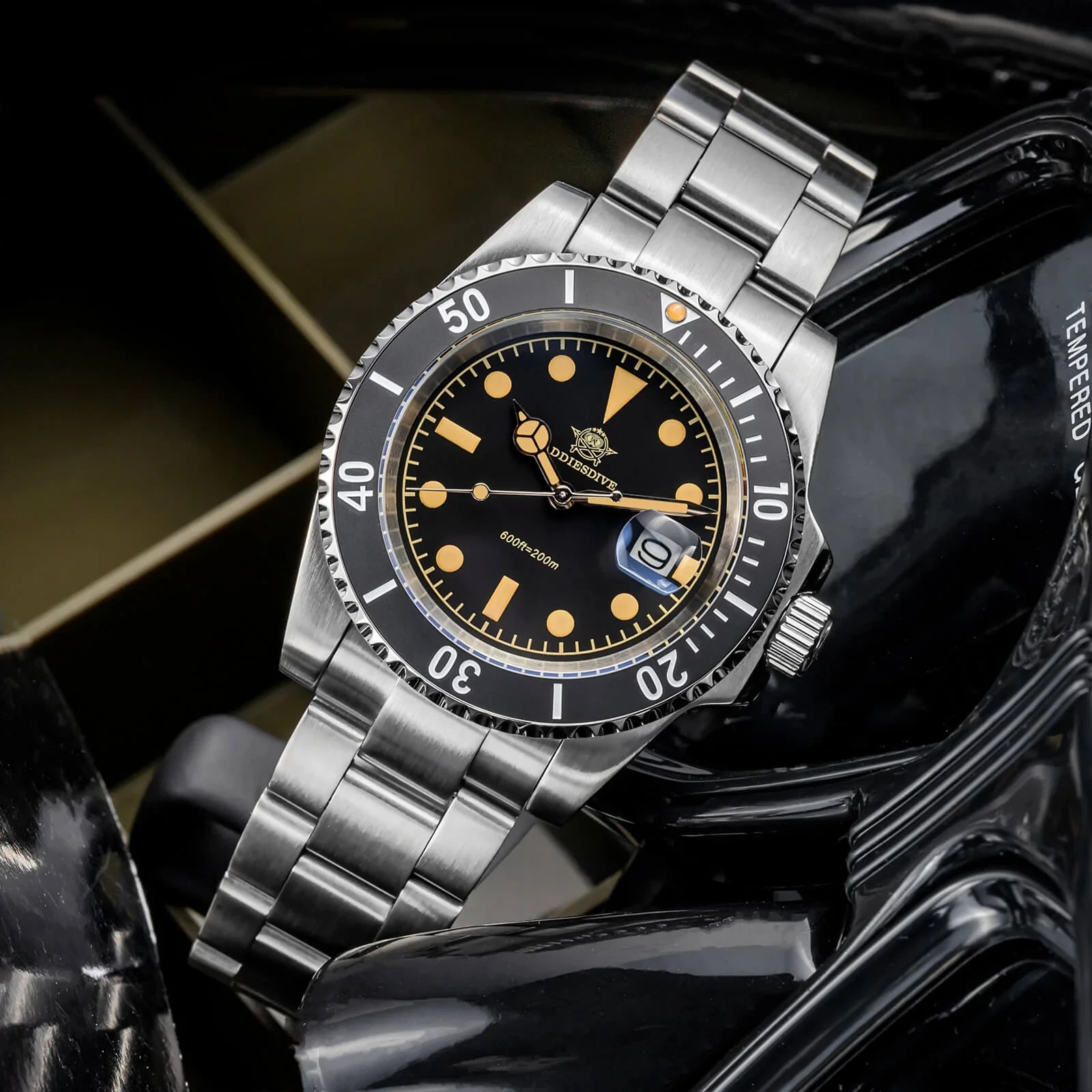 41MM ADDIESDIVE Quartz Mens Watch Diver 200M Waterproof Luminous Stainless NEW