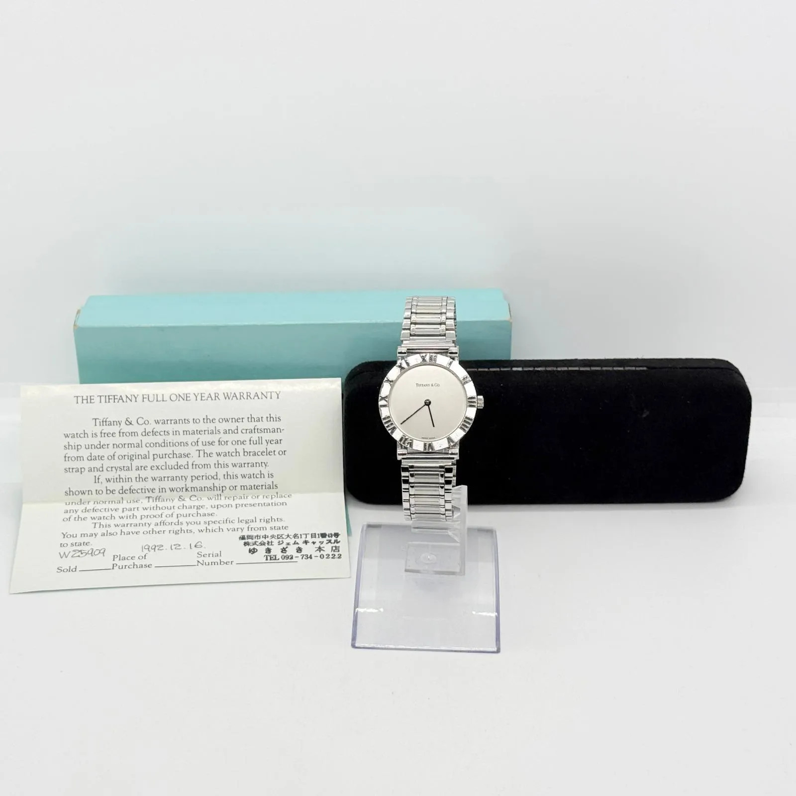 TIFFANY&Co Tiffany Atlas M0640 Silver Quartz Unisex wristwatch classic luxury