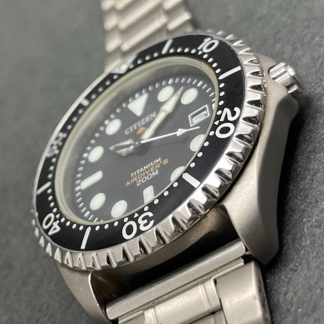 Citizen Promaster Air Divers 200M 18cm 7.08in Titanium Junk Quartz Watch Japan
