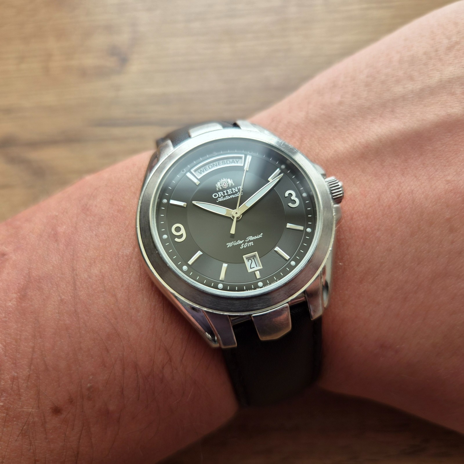 Rare Orient President day date Mechanical Automatic Japan Watch black watch