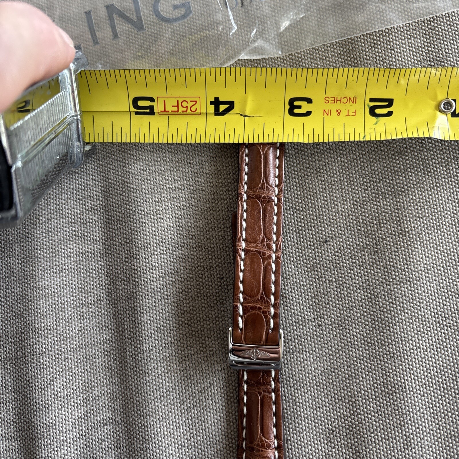 Original New Breitling 16-14 80 Leather Bracelet Band for Folding Clasp 226