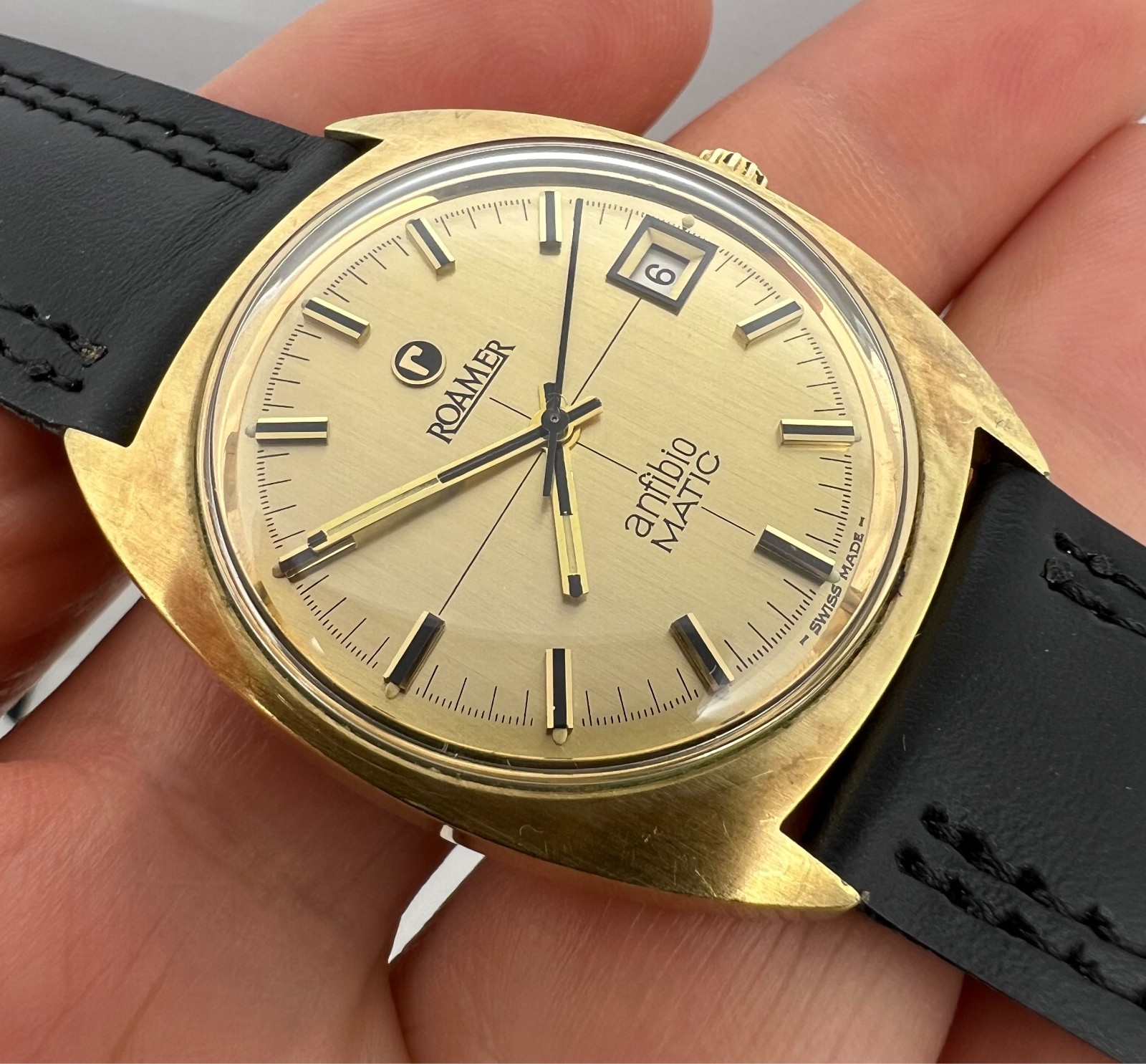 VINTAGE ROAMER ANFIBIO MATIC AUTOMATIC GOLD PLATED MENS WATCH