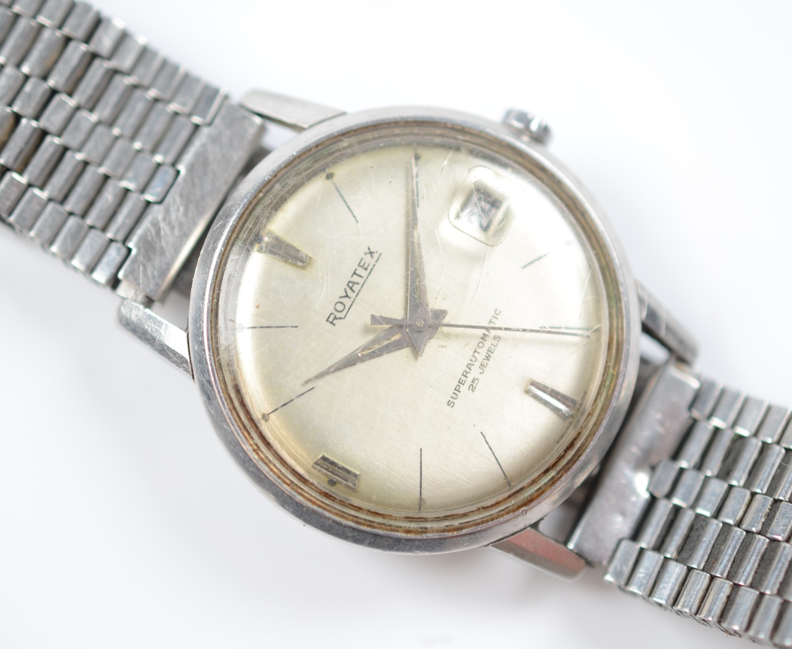 Vintage Royatex Superautomatic 25 Jewels Swiss Made Men’s Watch Date – RUNS