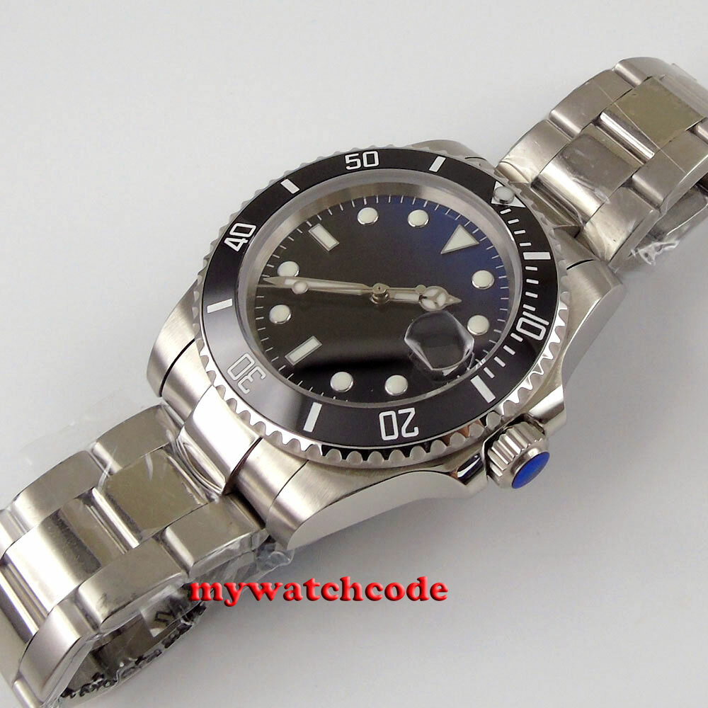 40mm BLIGER Blue Fade Dial Ceramic Bezel NH35A Automatic mens Watch Sapphire
