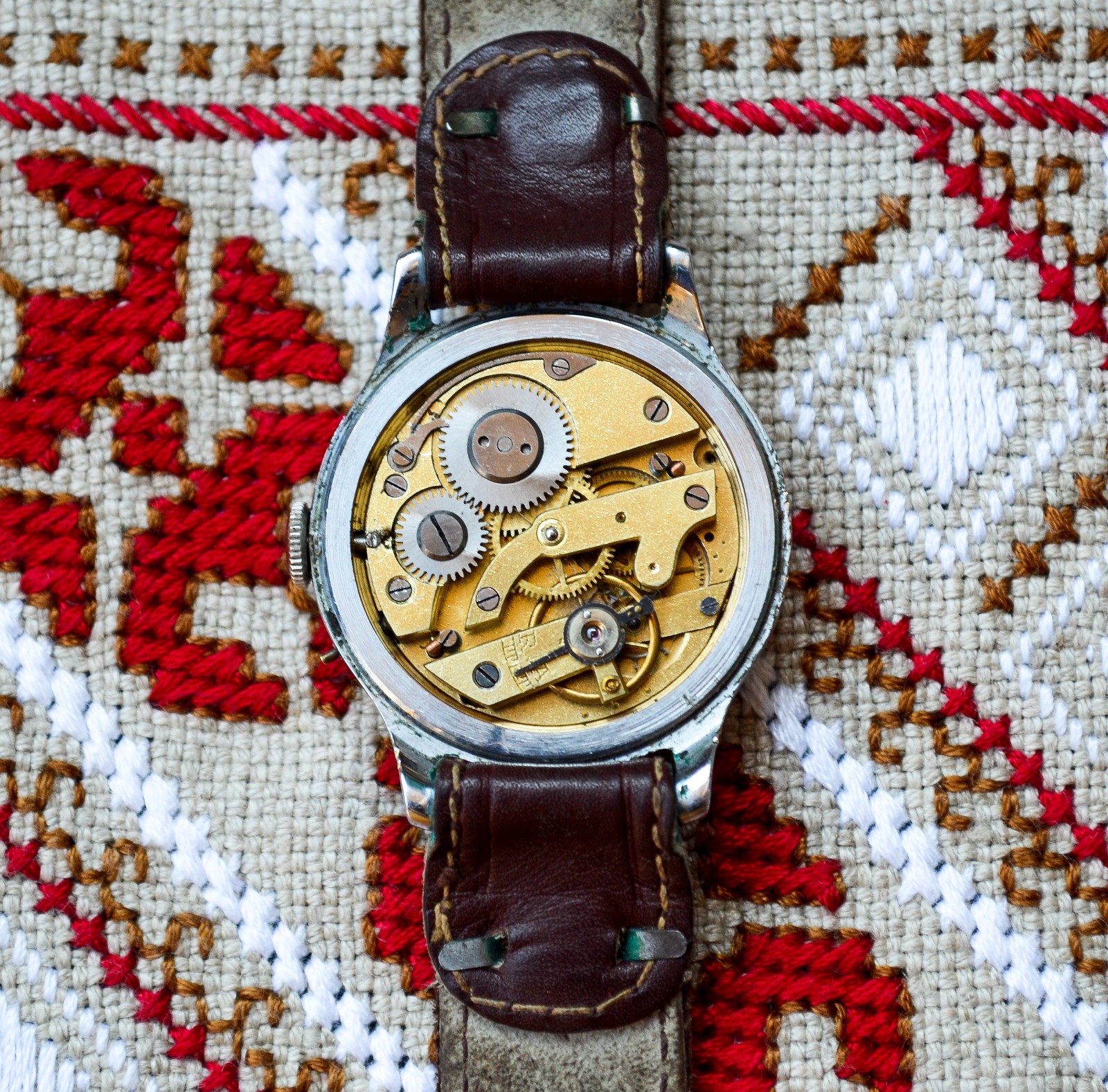 1940’s Antique Vintage Mechanical military Pilots GERMAN Wristwatch WWII SCARCE