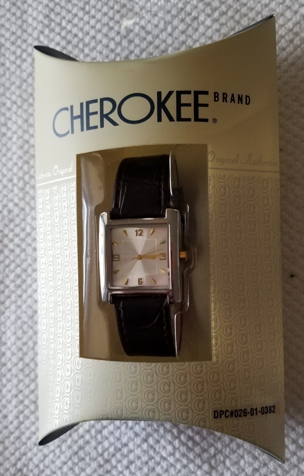 NWT Cherokee Silver Tone Watch 82514 Brown Faux Leather Band 6″-7.5″ New Battery