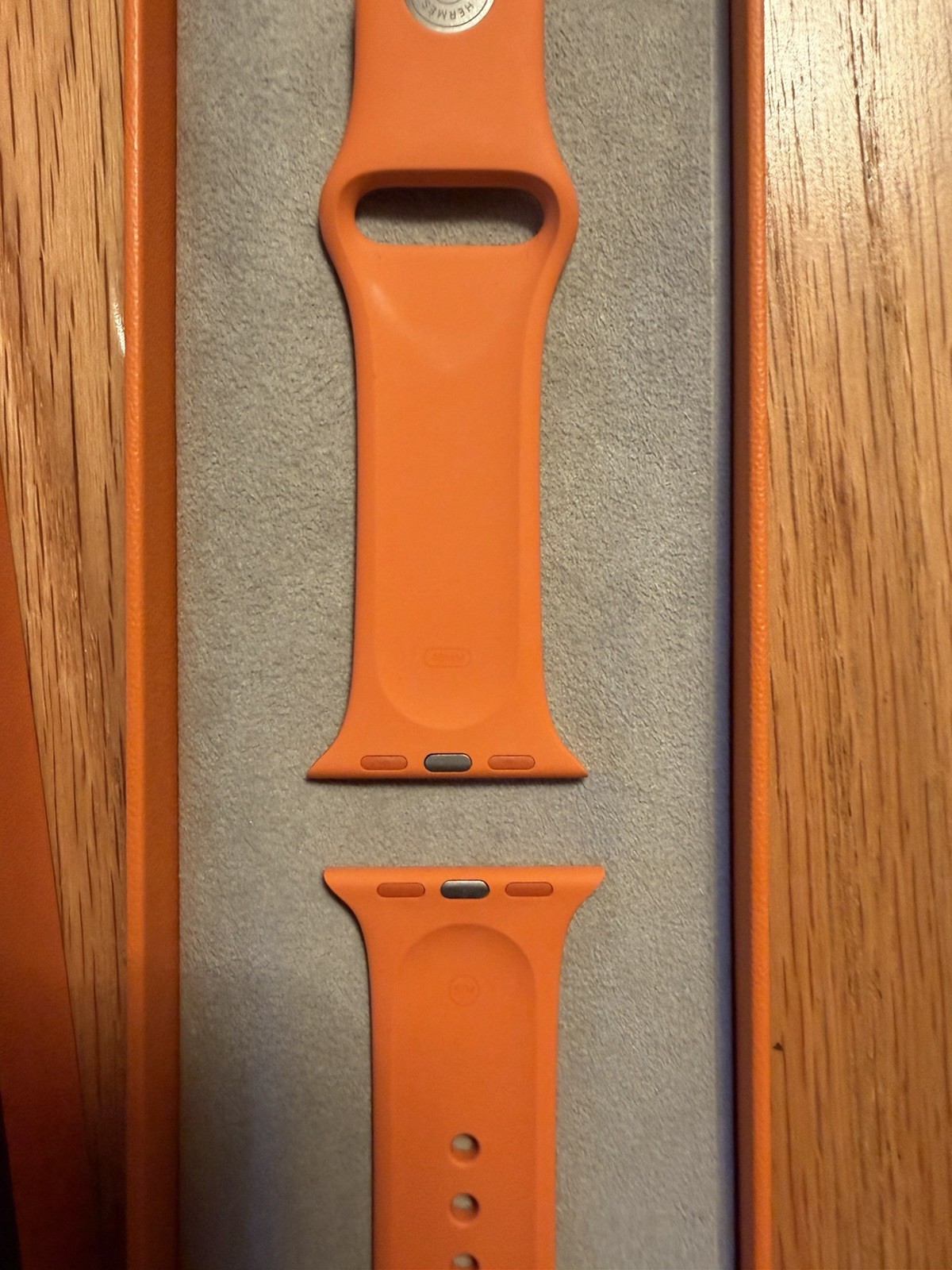 Apple Watch Band – Authentic Hermes Orange Sport Band – Size S/M. No Watch.