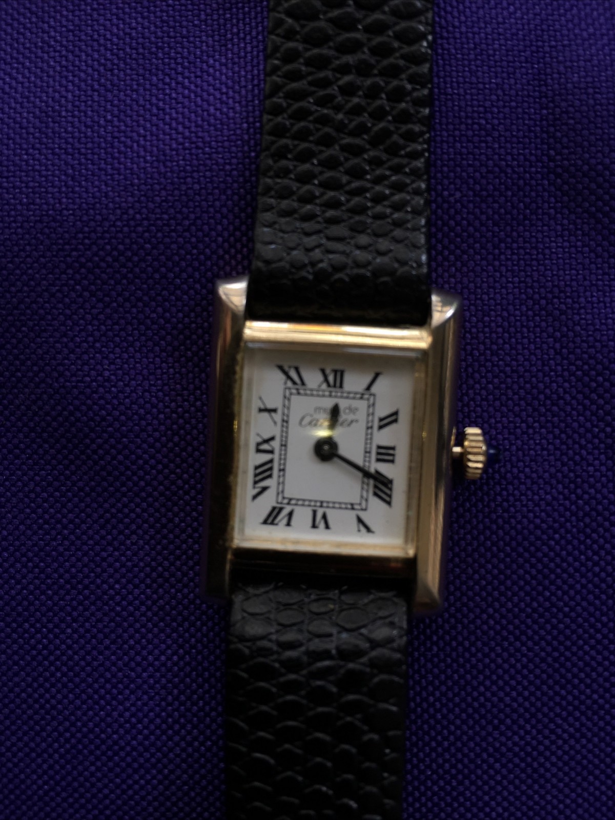 VTG Must de Cartier Tank Vermeil 18K Gold/925 Manual Women Watch Original Buckle