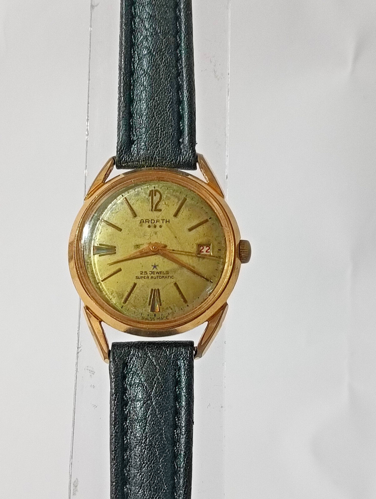 Vintage Ardath Super Automatic 25 Jewels Swiss Made Men’s Watch Date Ref. 14532
