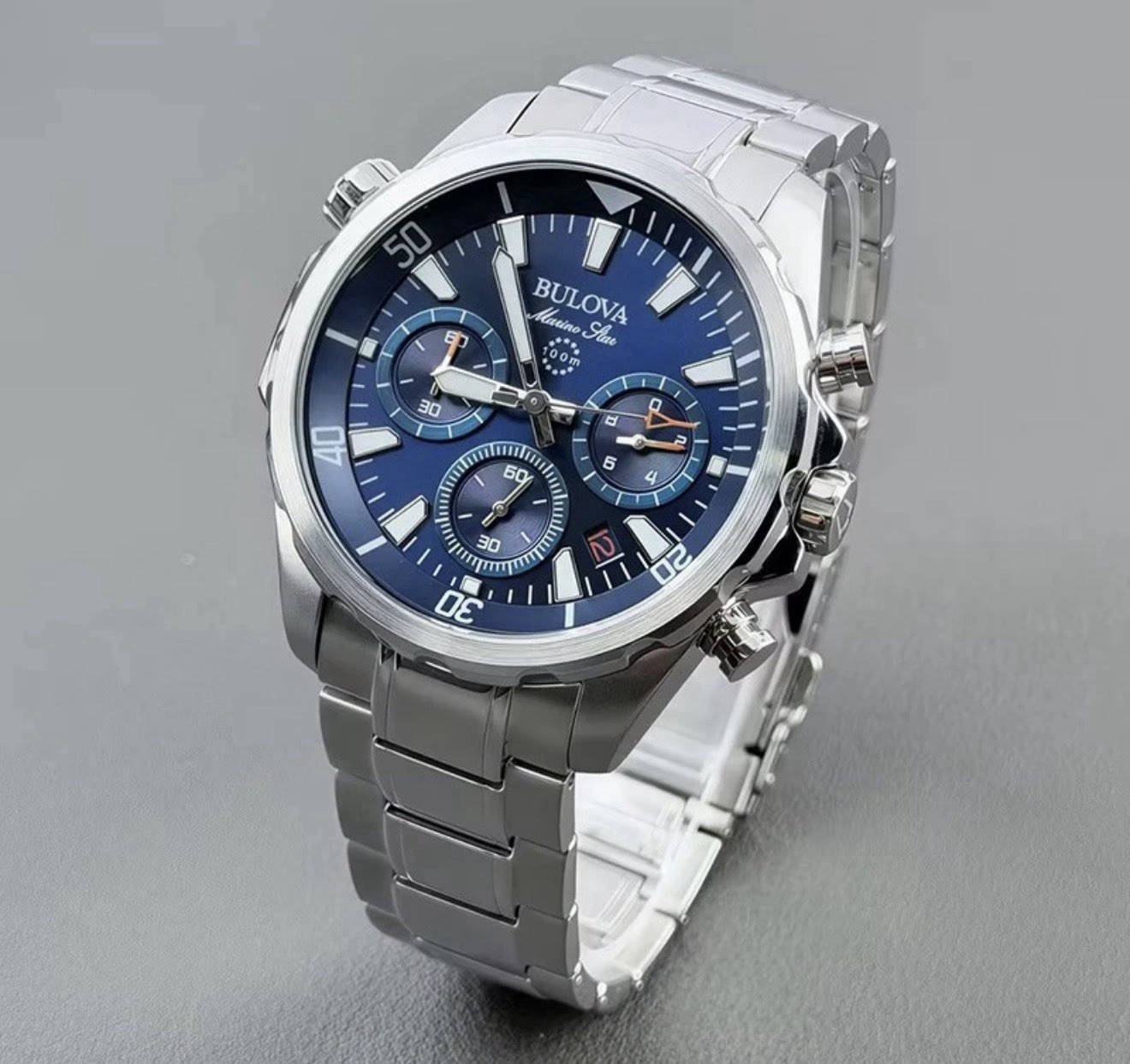 Buloca Marine Star Wristwatch for Men 43mm Case Stainless Steel, Stainless Steel