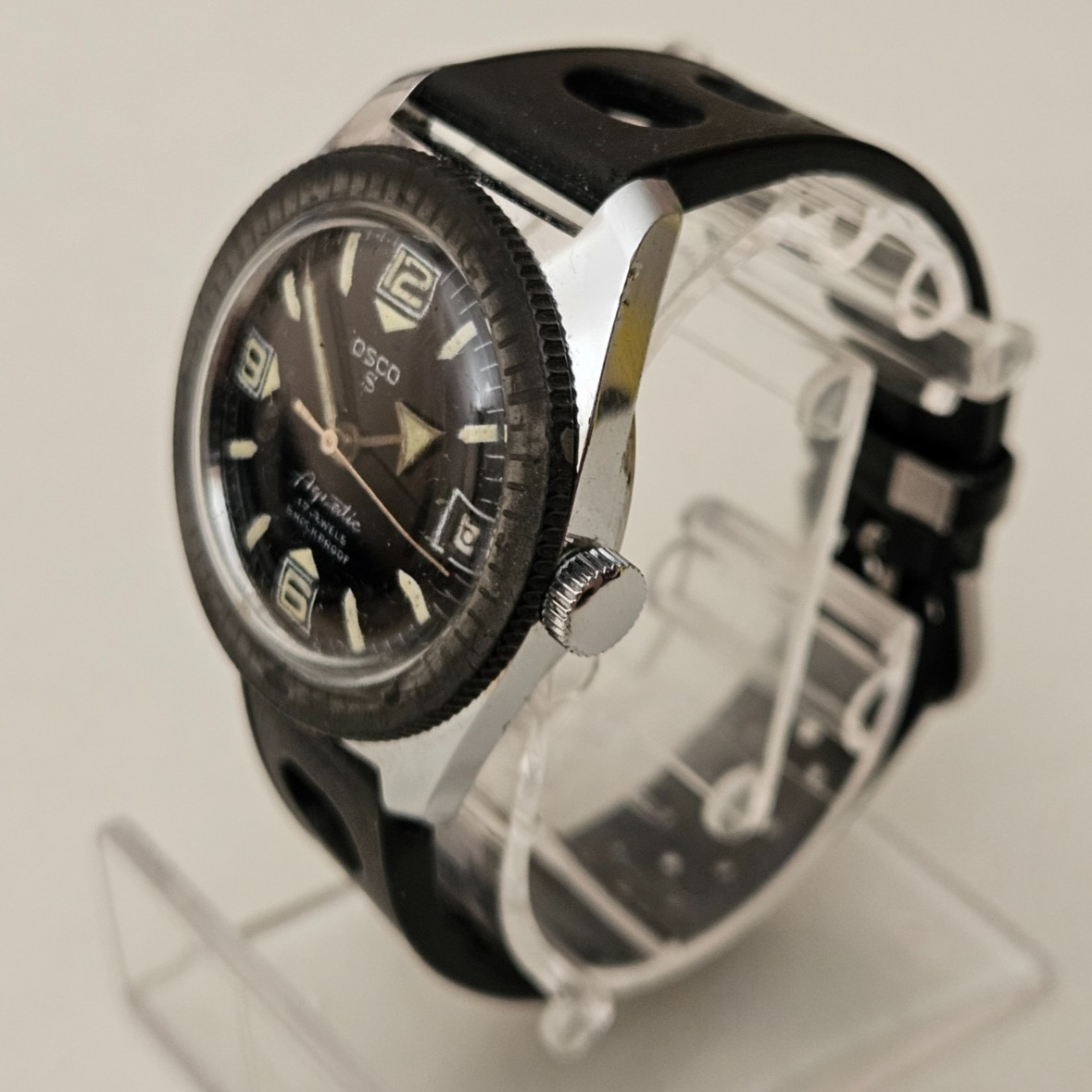 OSCO AQUATIC 36mm Mechanic Cal. Men’s Vintage SkinDiver Watch OS In House 1960