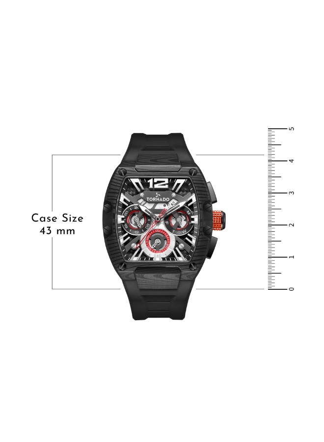 Tornado Xenith Men’s Multifunction Watch | Black Dial, 43mm, 100 m (10 ATM)