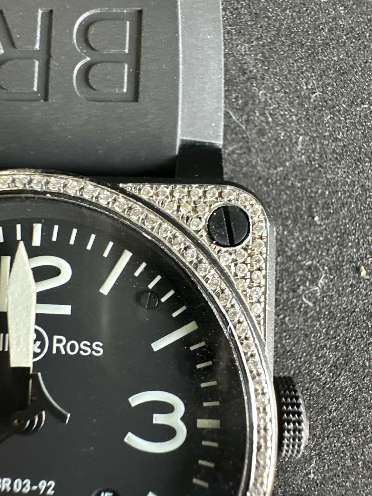 Bell & Ross Custom Diamomd BR03-92 Automatic Ceramic 42 BLACK MATTE Watch