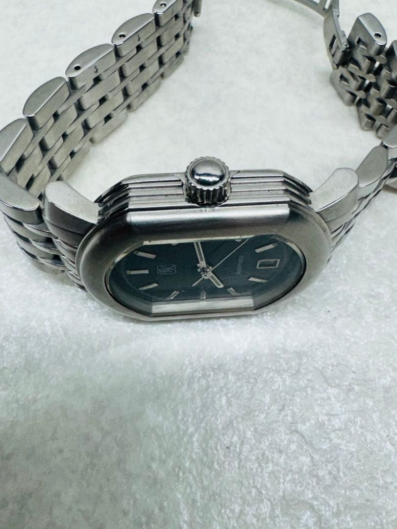 TAKEO KIKUCHI TK 5054 ETA 2824 Automatic Blue Dial Watch Mens 18cm Rare