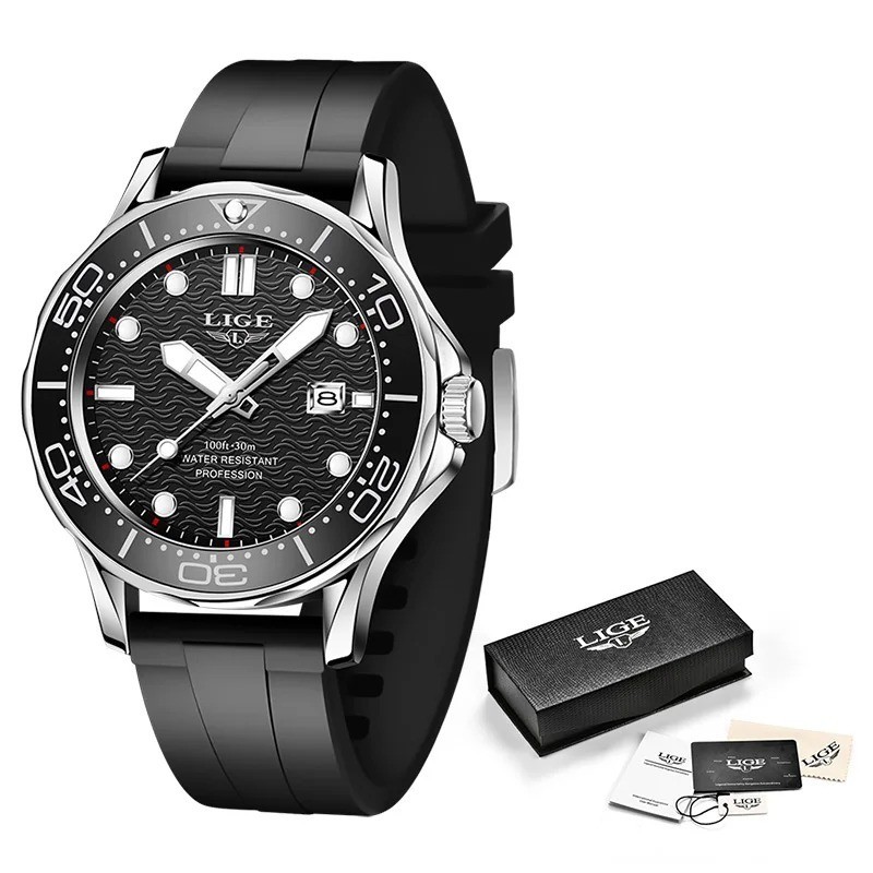 2025 LIGE New Business Mens Watches Top Brand Luxury Dive Watch For Men Waterpro