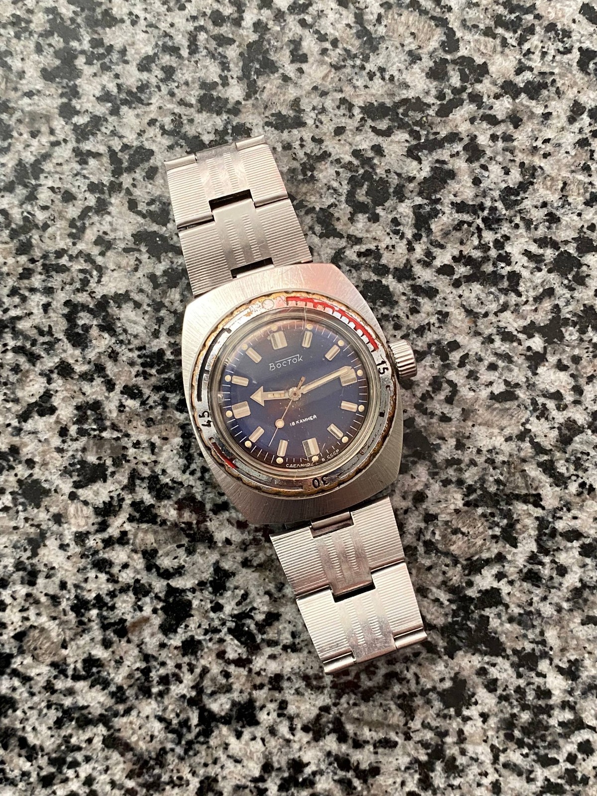 Vintage Vostok Amphibia 200m Vintage Watch Soviet USSR Mechanical Wristwach Rare