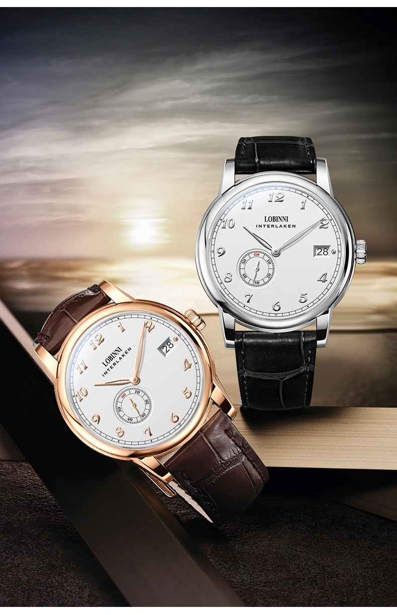LOBINNI Men Automatic Watch 40mm Mechanical Wristwatch Hangzhou 5000 Micro Rotor