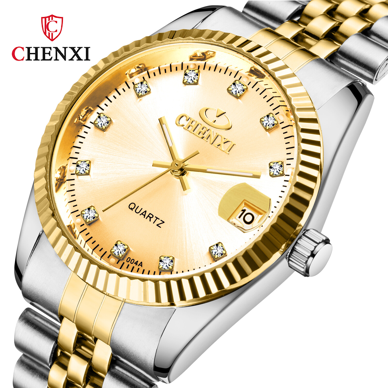 CHENXI Men Quartz Watch Casual Silver Gold Wristwatch Male Calender Watches Gift