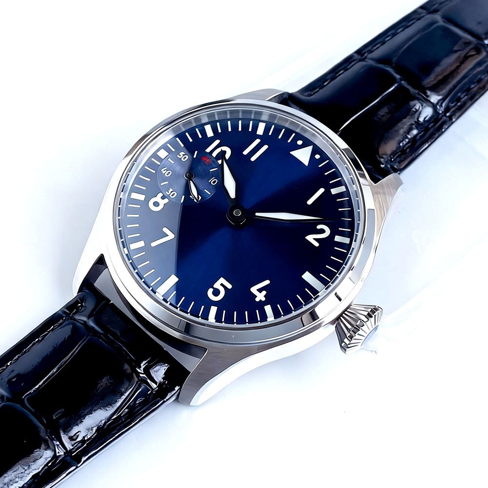 Tandorio New 42mm 6497 Hand-Wind Men Watches Blue Dress Watch Sapphire Glass