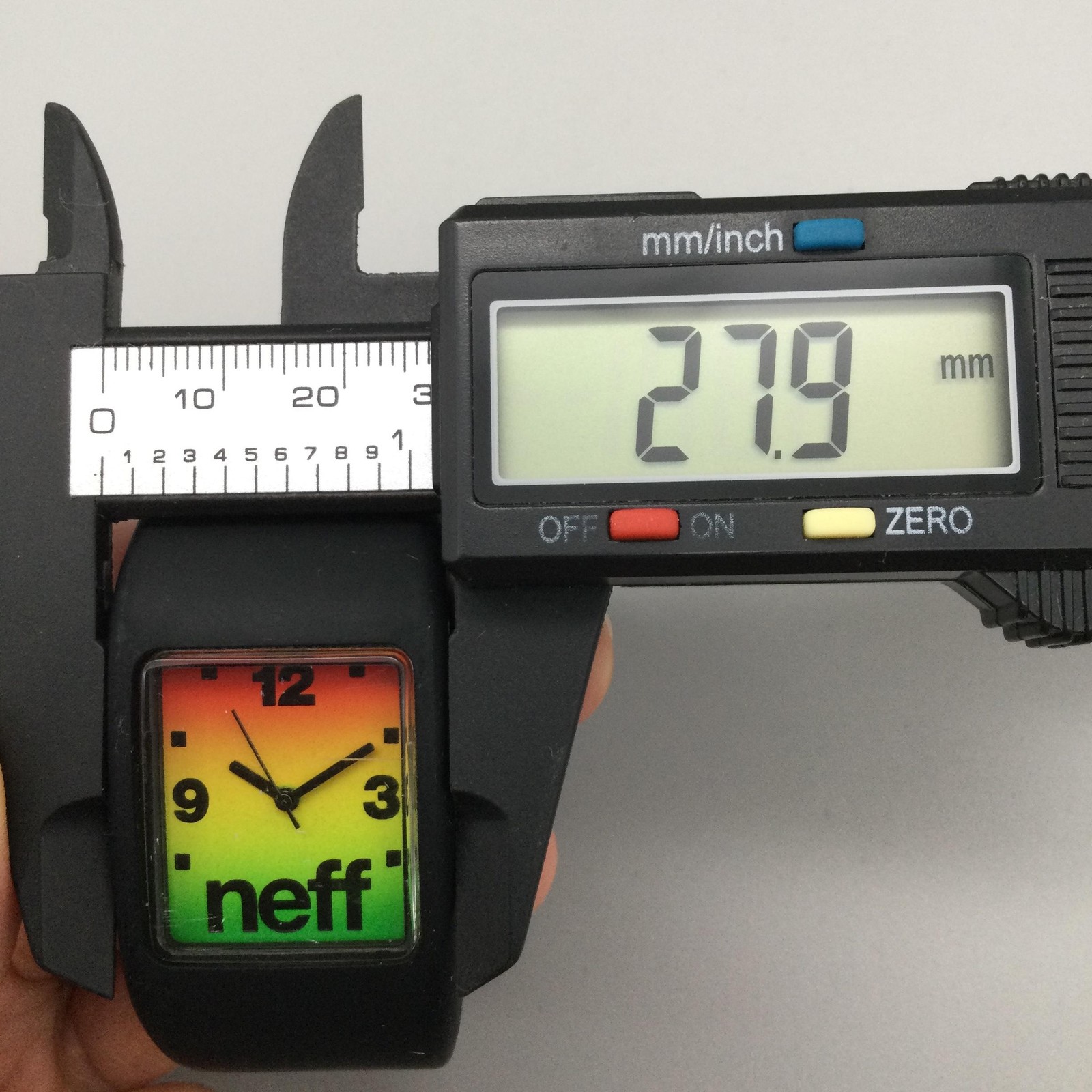 Neff Bandit Women Watch 28mm Multicolor Dial Black Silicone Cuff New Battery