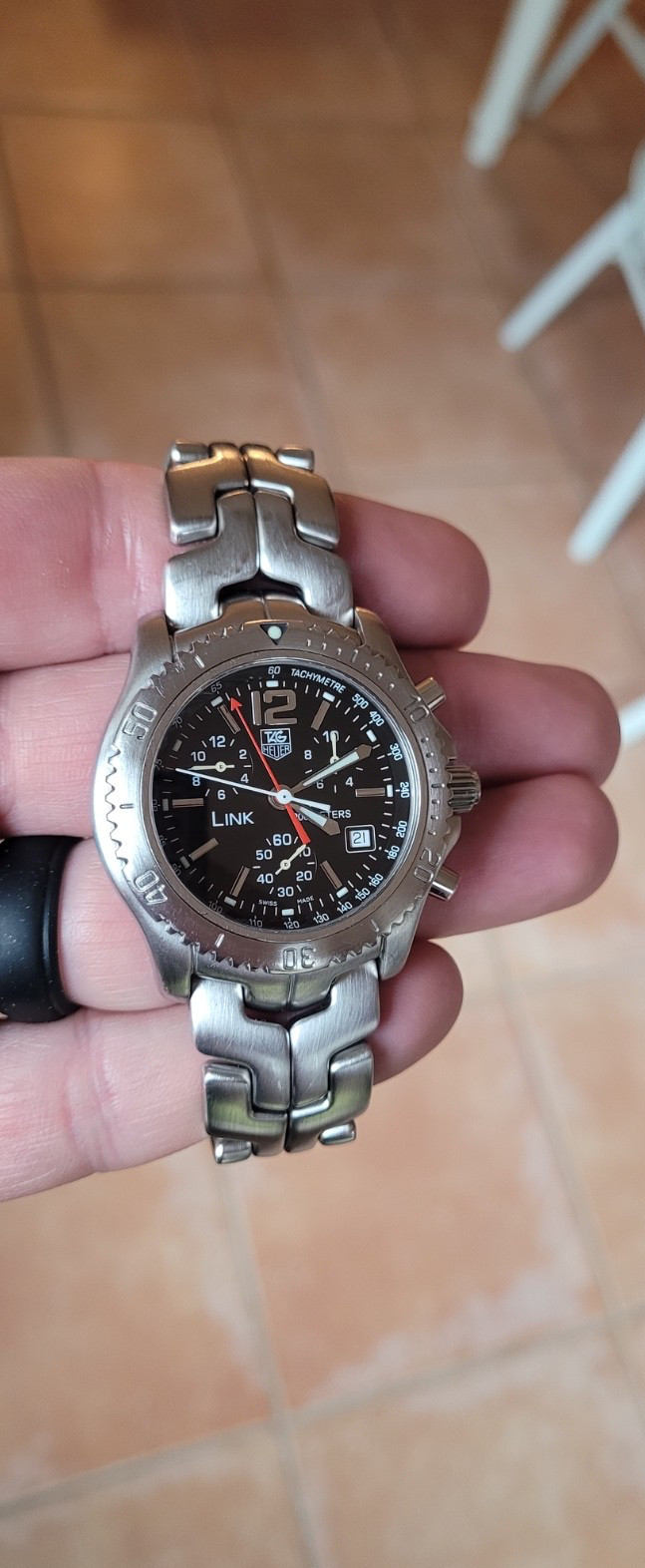 TAG Heuer CT1111.BA0550 Mens Link Chronograph Watch Black Silver Jason Bourne