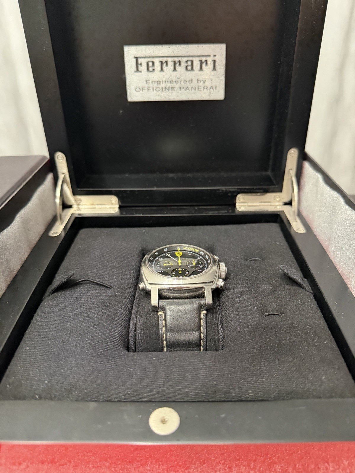 Panerai Ferrari Scuderia Rattrapante Steel Auto Mens 45mm Chrono Watch FER00010