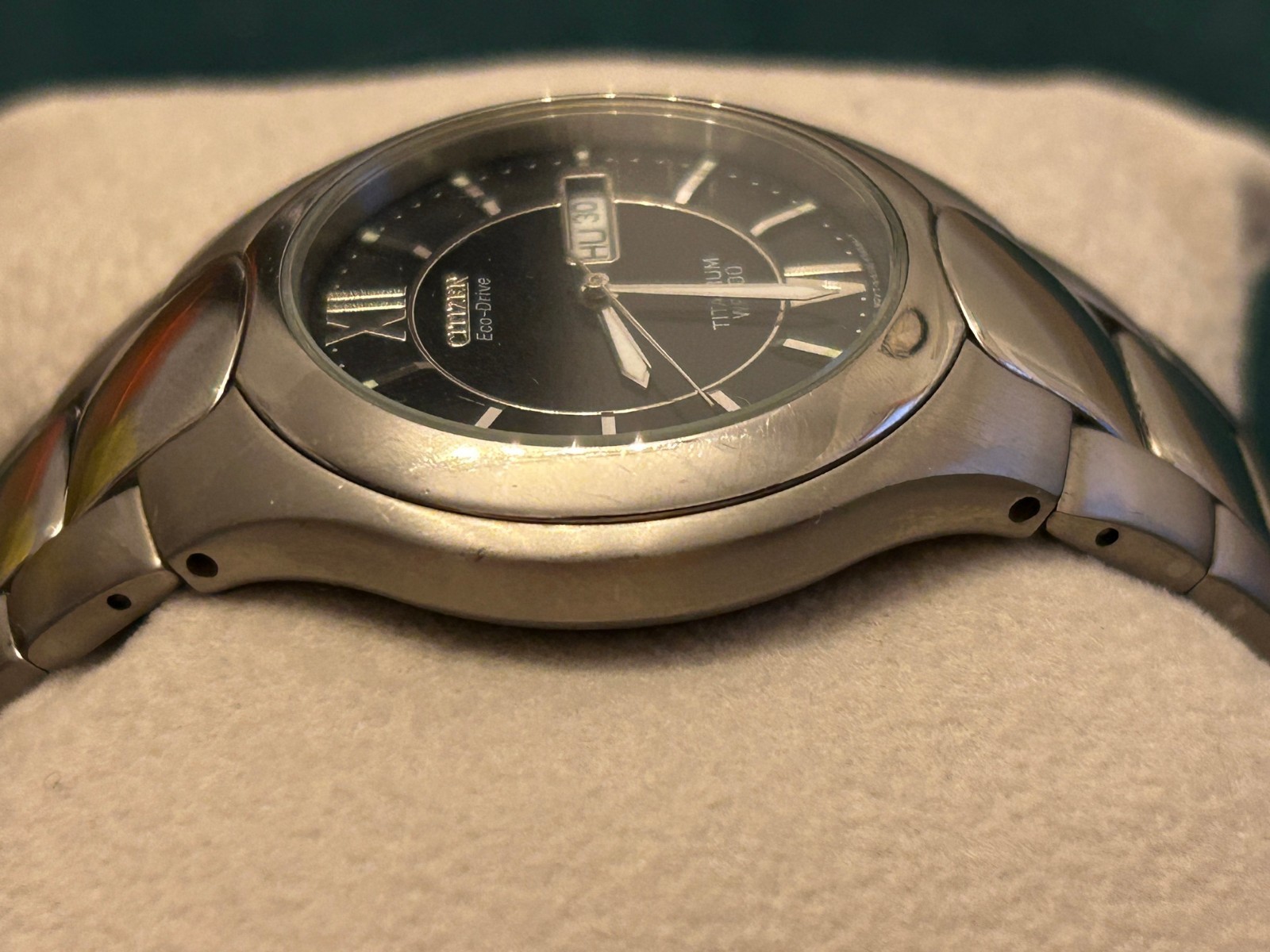 Citizen Eco-Drive Titanium Plus Extra Links WR100 E100-K18434 Mens Watch Black